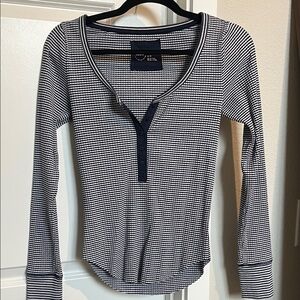 Aerie Navy and White Striped Long Sleeve Tee